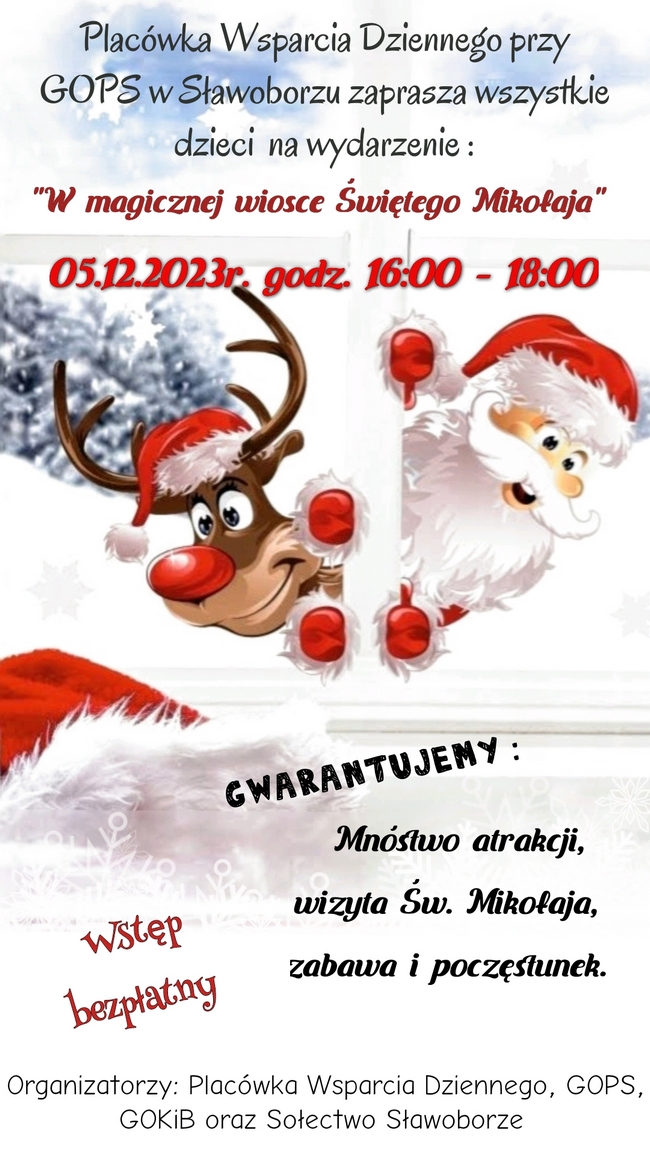 Plakat wydarzenia: "W magicznej wiosce Świętego Mikołaja"